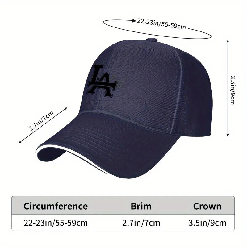 1Packaged Trendy Versatile LA Letter Print Casual Baseball Cap Unisex