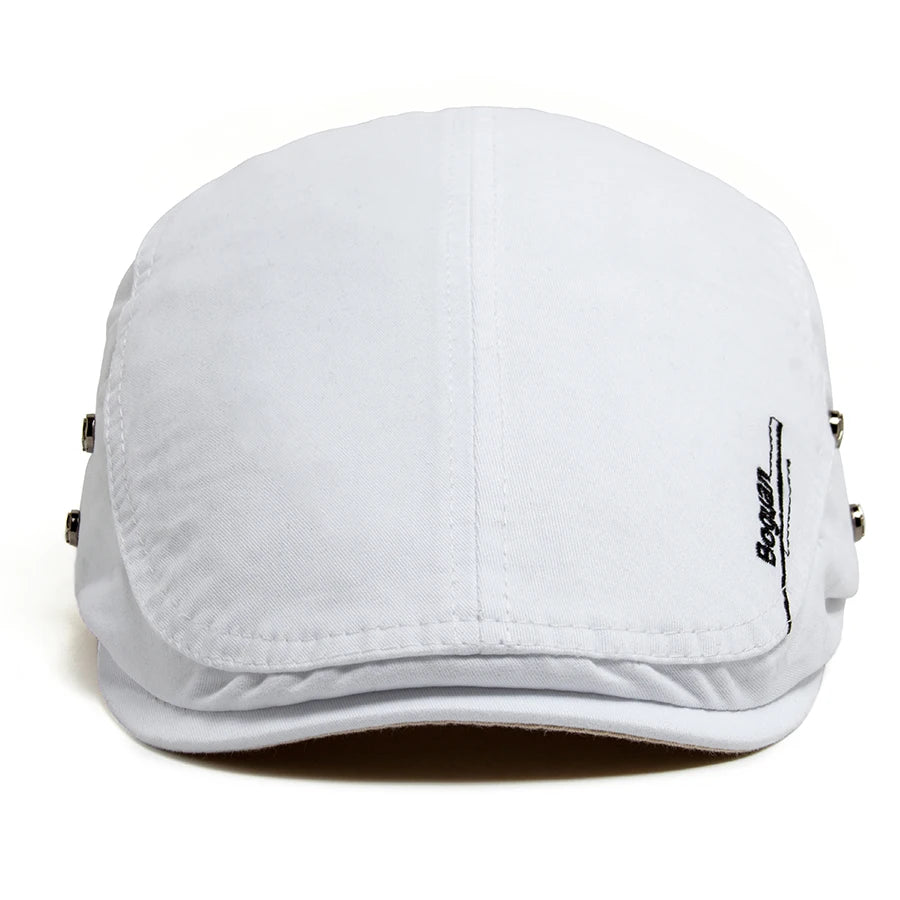Fashion Men's Beret Button Embroidery Cotton Vintage Berets Outdoor
