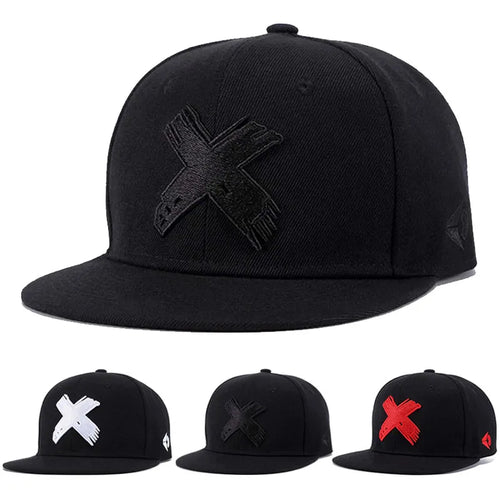 Flat Edge Hat X Embroidered Men's Street Hip Hop Skateboarding Hat Women's