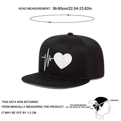Unisex Heart Electrocardiogram Embroidery Hip-hop Hats Spring Autumn