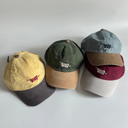 Retro "Sun day" Letter Embroidery Baseball Caps For Men Women