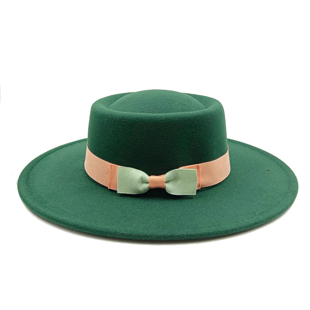 New Oversized Edge Flat Top Hat Retro French Felt Hat