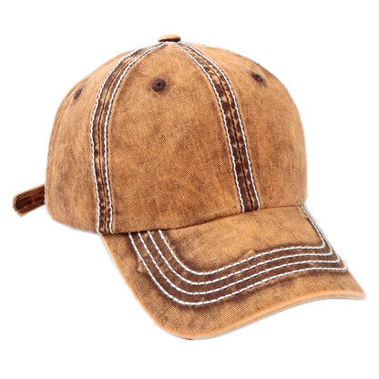 New Custom Logo Unisex Baseball Cap Vintage Distressed Washed Cotton