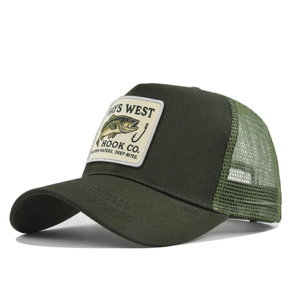 Fishing Embroidery Baseball Cap for Men Women