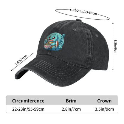 Classic Cute Water Type Creature Eating Ramen Pokemons Baseball Caps