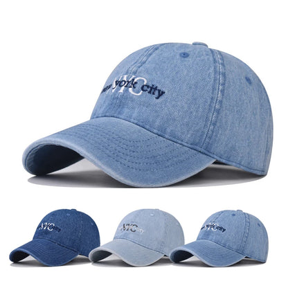 Wash Denim Baseball Cap Hip Hop Fitted Cap