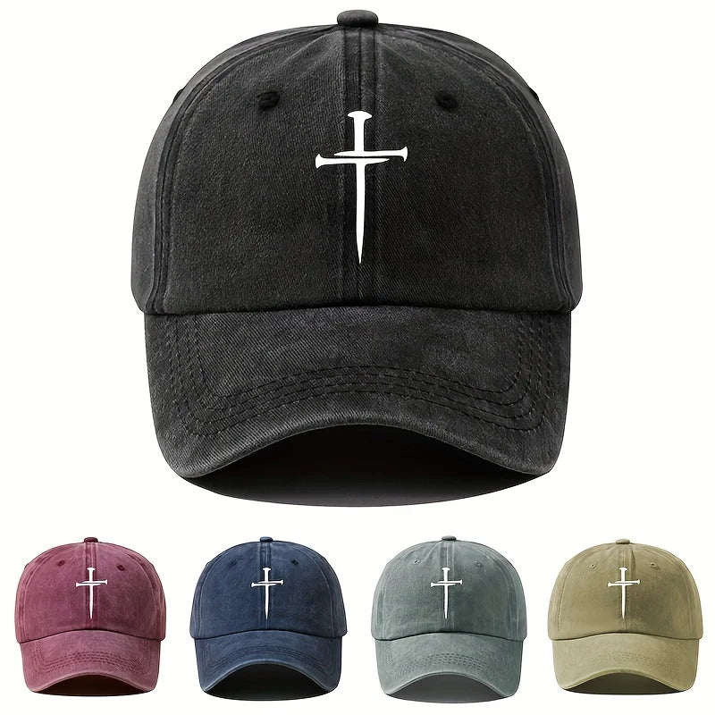 Retro Washed Cross Baseball Cap with Outdoor Activity and Party Fashion Hat