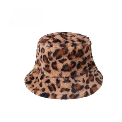 Winter Rabbit Plush Fisherman Hats Women Girl Bucket Hat