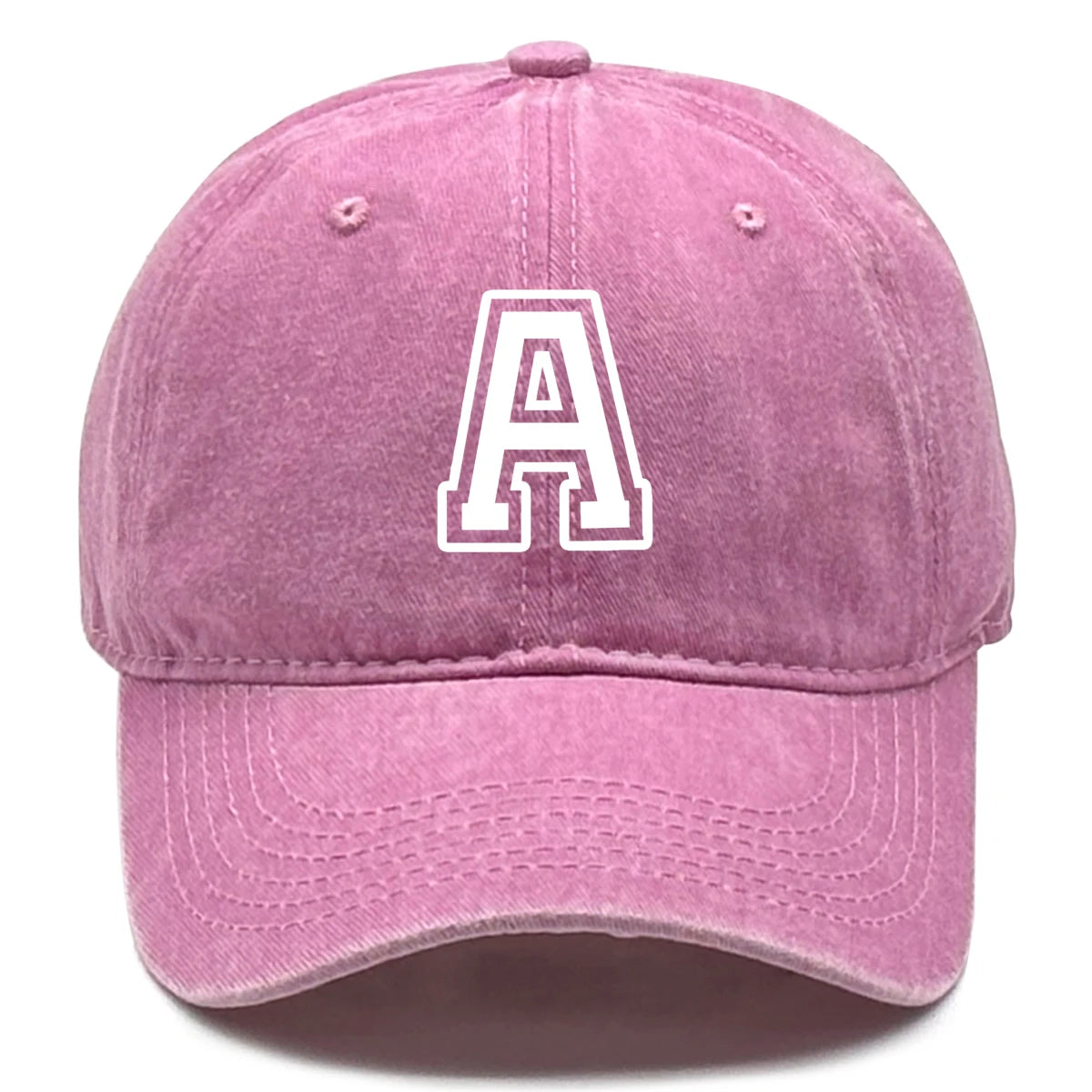 Initial Letter A-Z Print Baseball Cap For Men Women Retro Washed Cotton Dad Hat