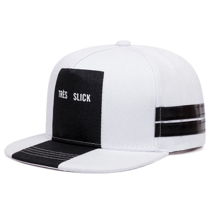 Flat brimmed Hat Tres Slick Striped Street Trendy Hip Hop Hat