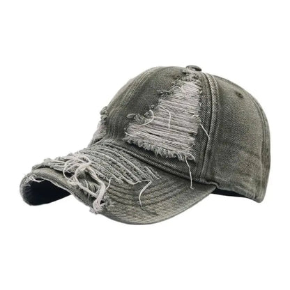 Sunproof Peaked Hat Outdoor Hat Fashion Ripped Baseball Hat