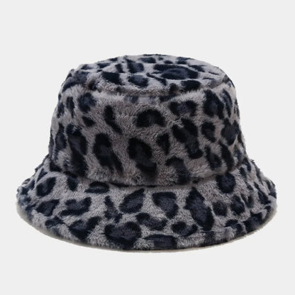 Winter Bucket Hat Women's Fashion Leopard Panama Warm Bucket Hats