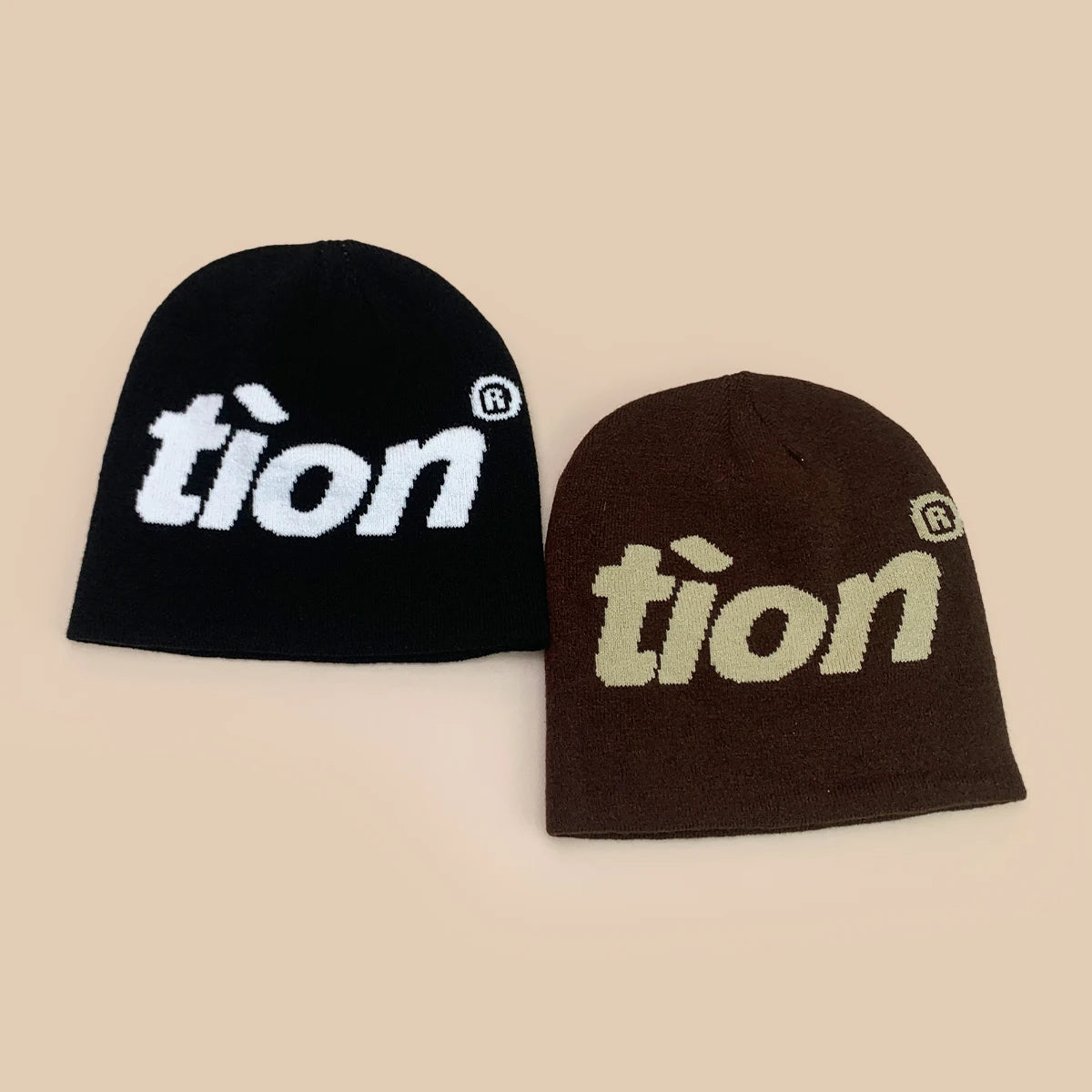 Niche Simple Jacquard Tion Letters Knitted Hats