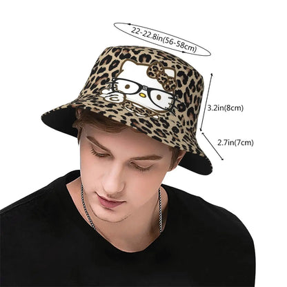 Kittys Leopard Bucket Hat Vocation Getaway Headwear Accessories Fisherman Cap