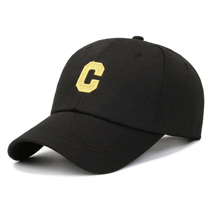 Sun Protection Adjustable Baseball Caps C Letter Embroidered Breathable Soft Top Caps