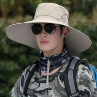 A khaki Colored Brim