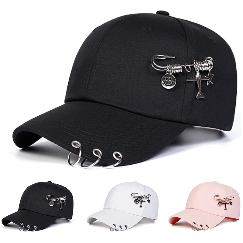 Unisex Iron Ring Baseball Caps Spring Autumn