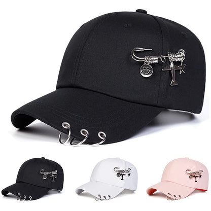 Unisex Iron Ring Baseball Caps Spring Autumn