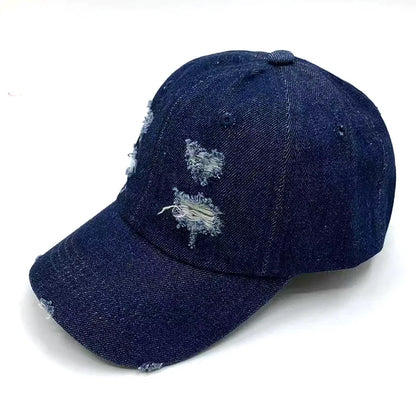 Spring And Summer Children's Denim Ripped Baseball Cap