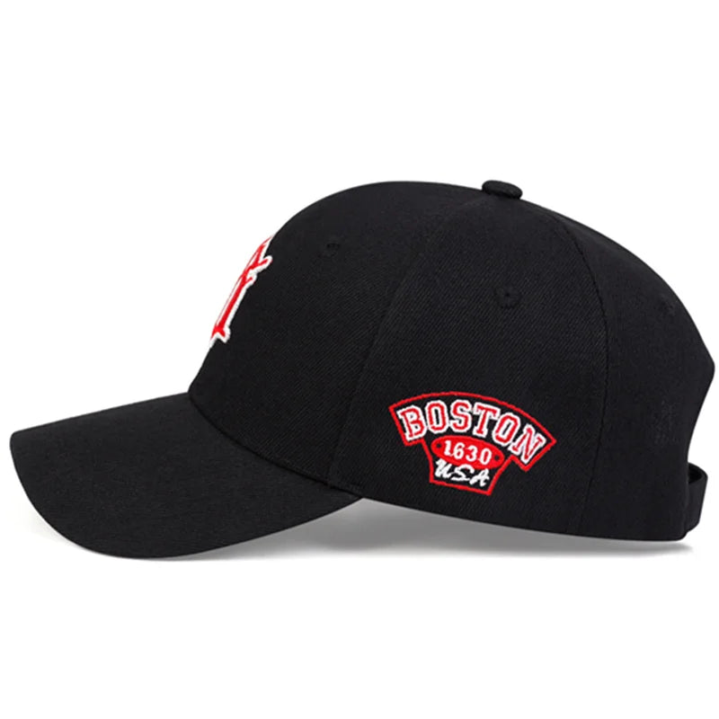 B Letter Side Boston Embroidery Baseball Cap Men Women Spring Summer sun Hats Cotton