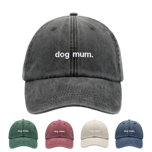 1pc "dog Mum. " Vintage Washed Kanye Baseball Cap for Women