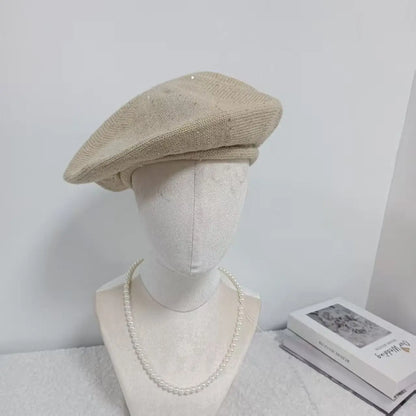 Ladies' New Spring And Summer Sweet Thin Breathable Solid Color Beret