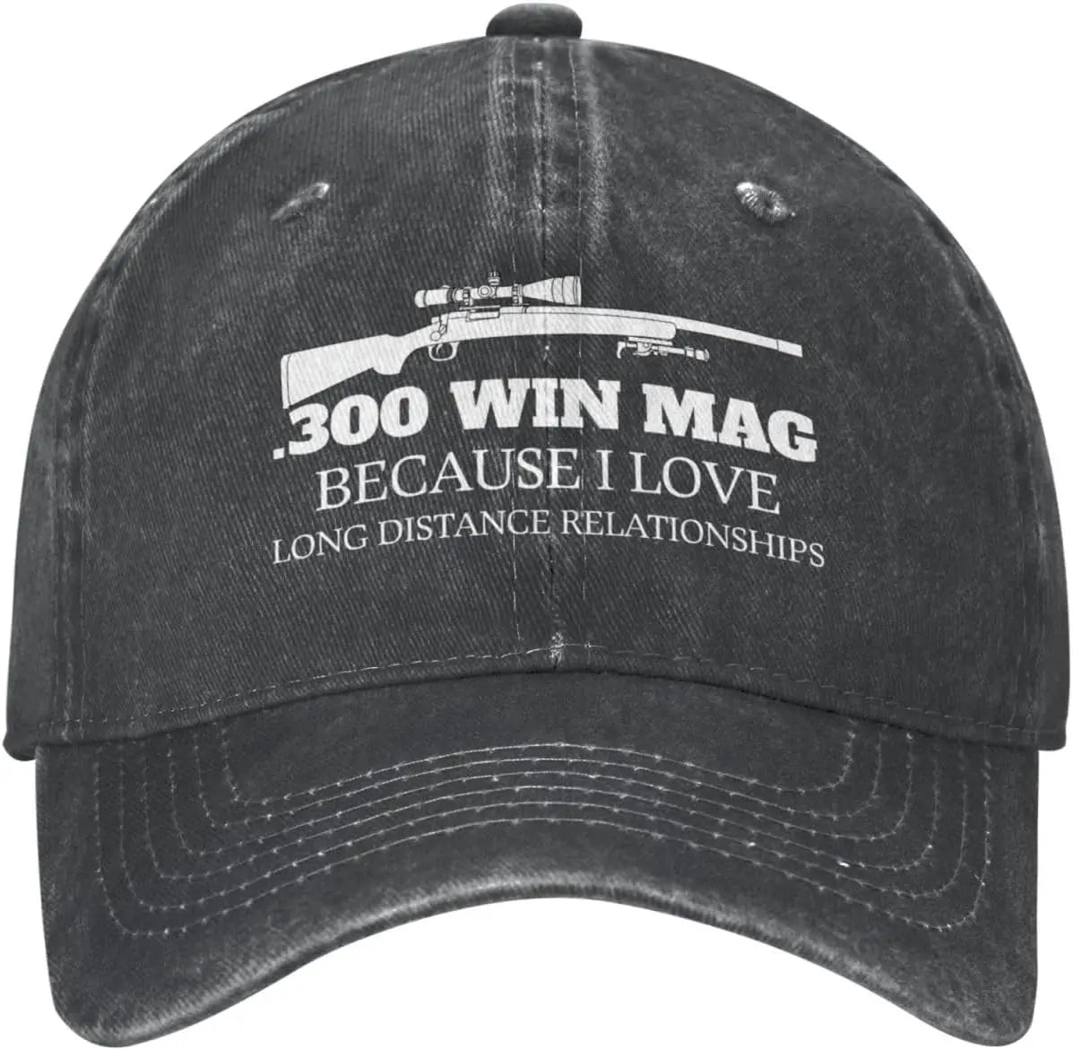 Funny Hat 300 Win Mags Because I Love Long Distances Hat for Women Baseball Hats