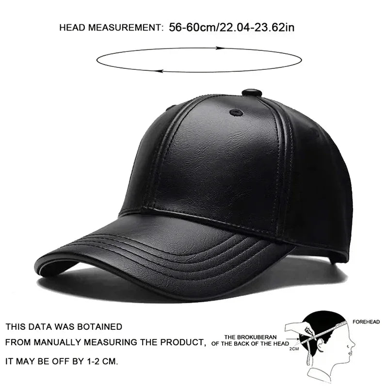 Unisex Solid Men Women Baseball Cap PU Leather Hip Hop Snapback Caps For Men Women Baseball Caps