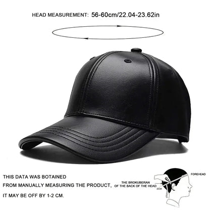Unisex Solid Men Women Baseball Cap PU Leather Hip Hop Snapback Caps For Men Women Baseball Caps