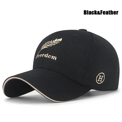 Feather Wheat Ear Embroidery Cotton Baseball Cap New Outdoor Casual Sport Sun Caps