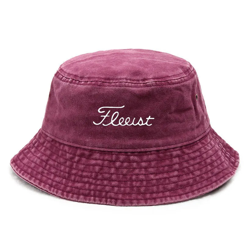 Vintage Washed Bucket Hat Fish Logo Hat for Men Women Bucket Hats