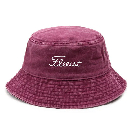 Vintage Washed Bucket Hat Fish Logo Hat for Men Women Bucket Hats