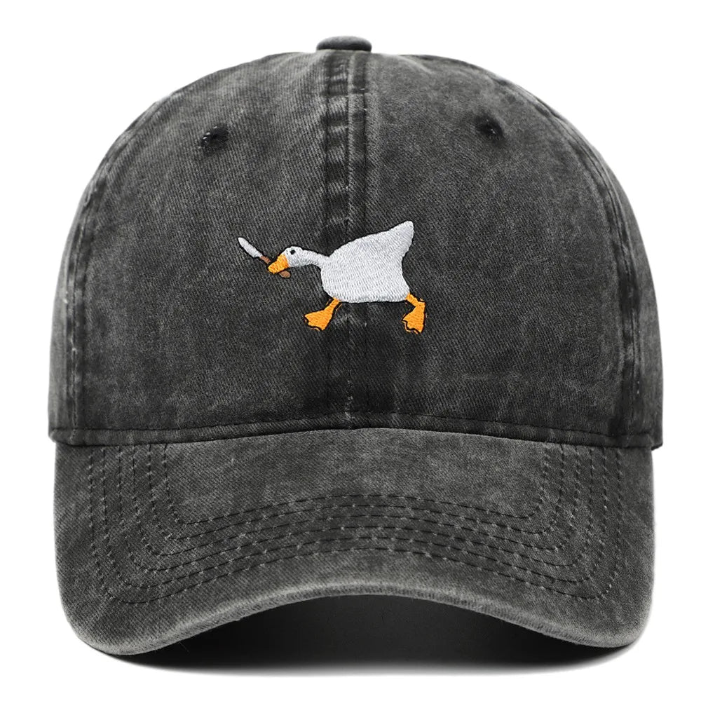 Fashion Embroidery Goose White Goose Baseball Cap