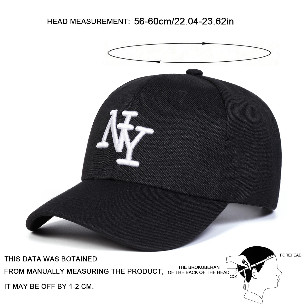Unisex NY Letter Embroidery Baseball Caps Spring And Autumn Outdoor