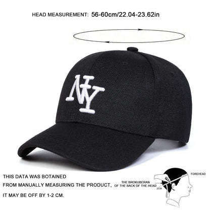 Unisex NY Letter Embroidery Baseball Caps Spring And Autumn Outdoor