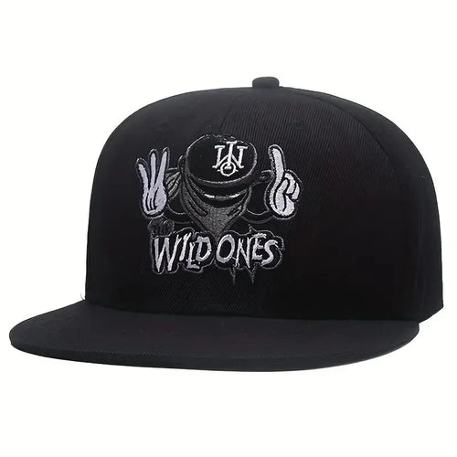 Unisex Ninja Letter Snapback Cap, Embroidered Hip-hop Hat, Outdoor Sunscreen Cap for Men Women
