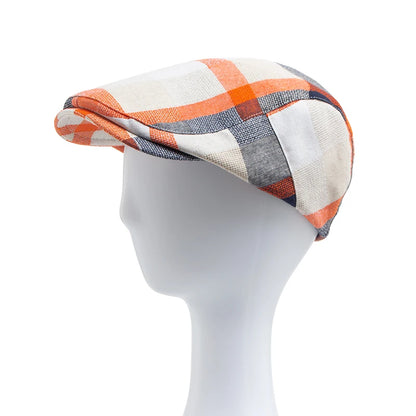 New Multicolor Plaid Beret Women Casual Sun Visor Flat Hat