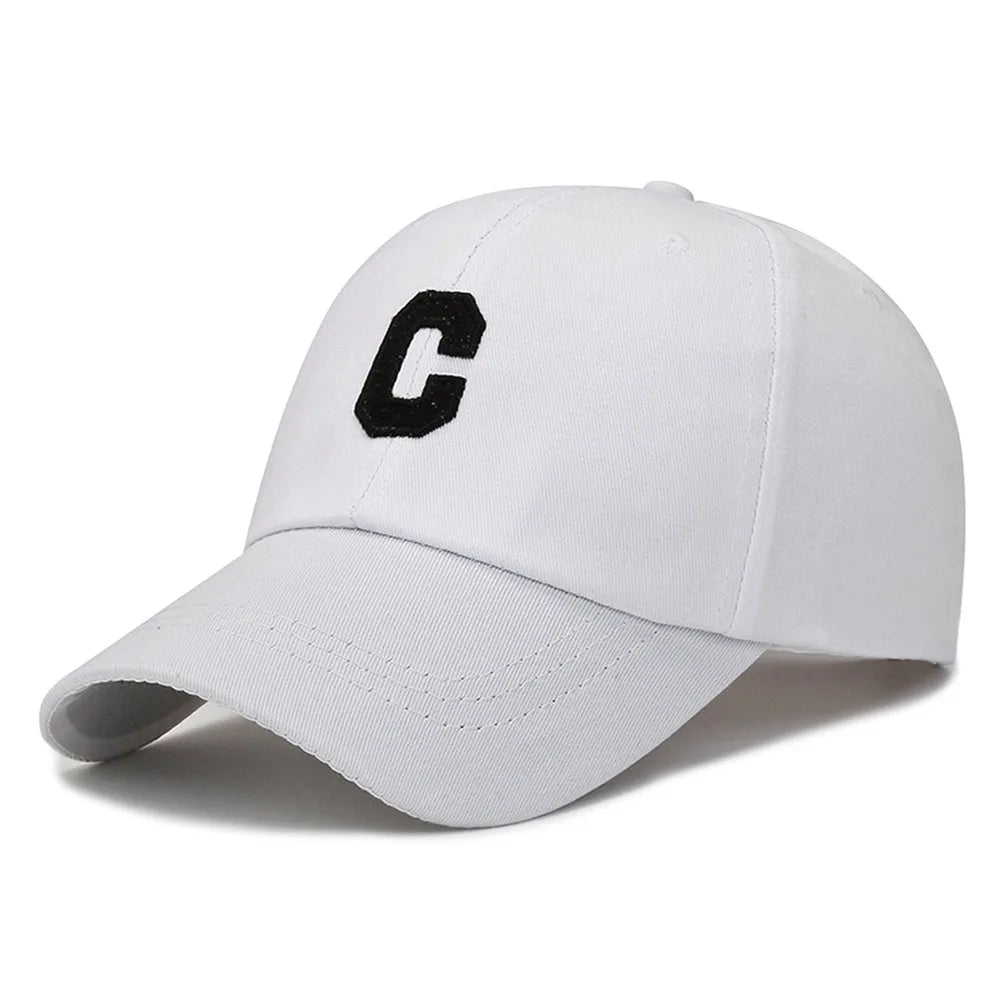 Sun Protection Adjustable Baseball Caps C Letter Embroidered Breathable Soft Top Caps
