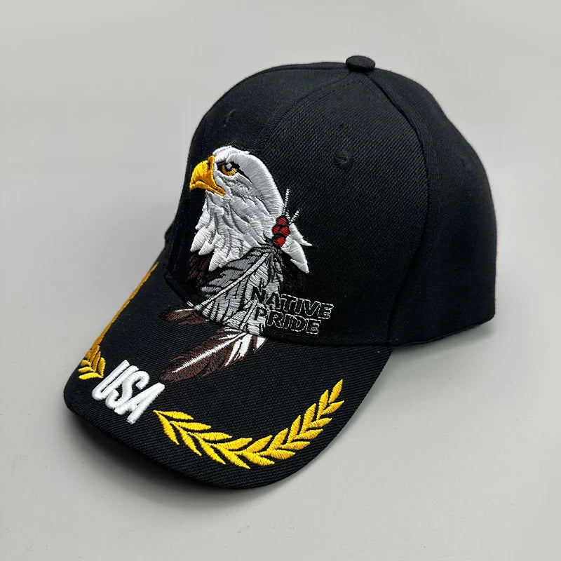 Ear of Wheat Eagle Embroidery Baseball Hats Men Women