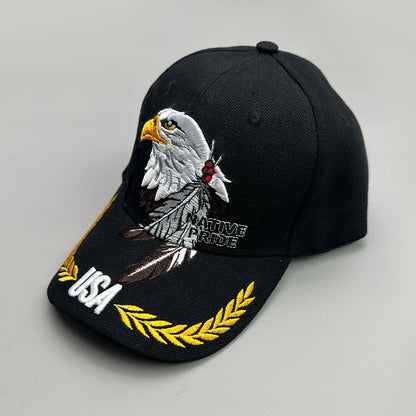 Ear of Wheat Eagle Embroidery Baseball Hats Men Women