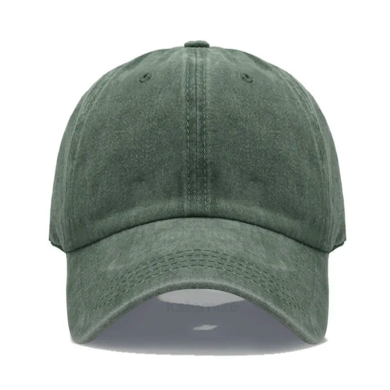 Custom Text Logo Embroidery Vintage Washed Cotton Baseball Cap