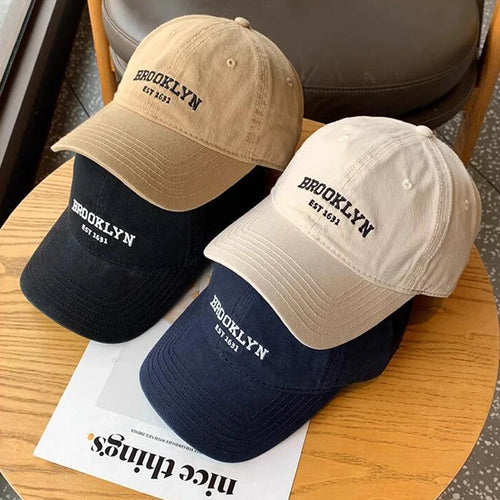 Soft Cotton Letters Baseball Cap For Women Men Retro Embroidery