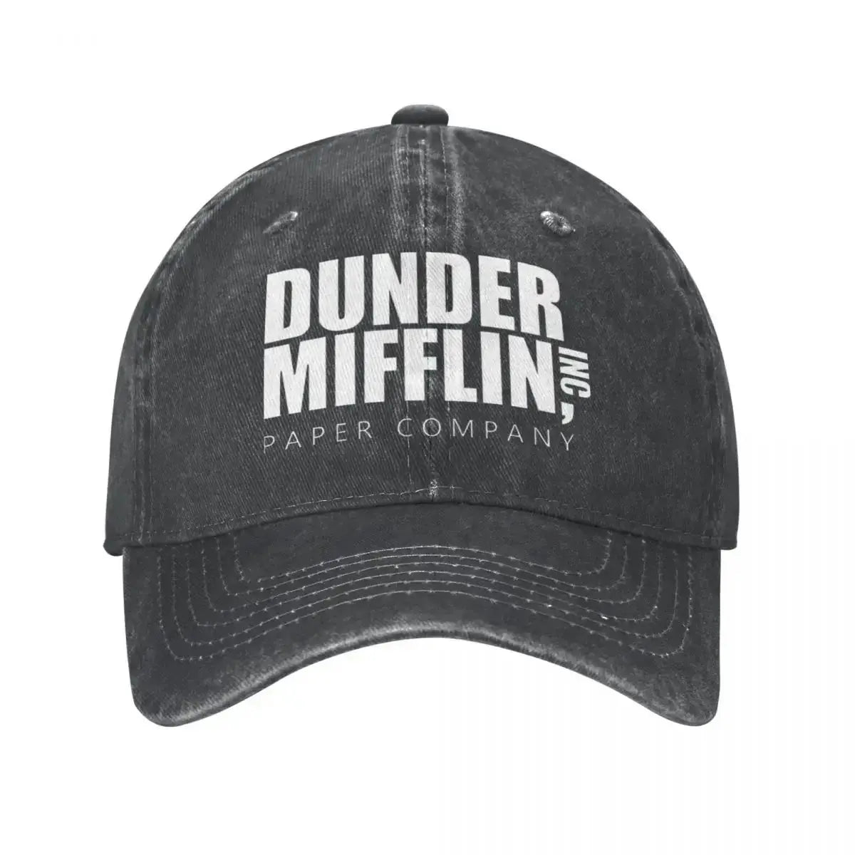 Classic Dunder Mifflin Logo Baseball Caps Men Women Distressed Denim Washed Sun Cap