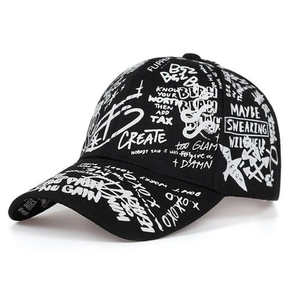 Unisex Letter Geometry Printing Snapback Baseball Caps Spring and Autumn