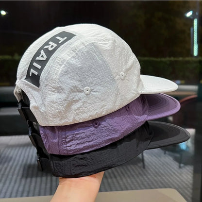 Korean 5‑Panel Letter Printed Baseball Cap