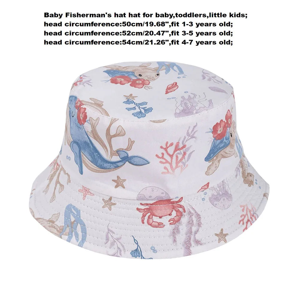 Beach Sun Cap Cartoon Autumn Kids Fisherman's Cap Outdoor Baby Sun Hat