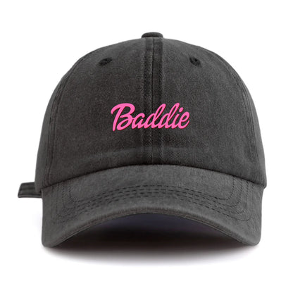 Baddie Print Washed Baseball Cap