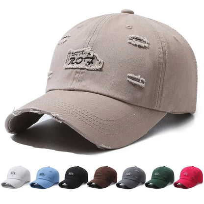 Unisex Distressed Letter Baseball Cap Spring Fall Outdoor