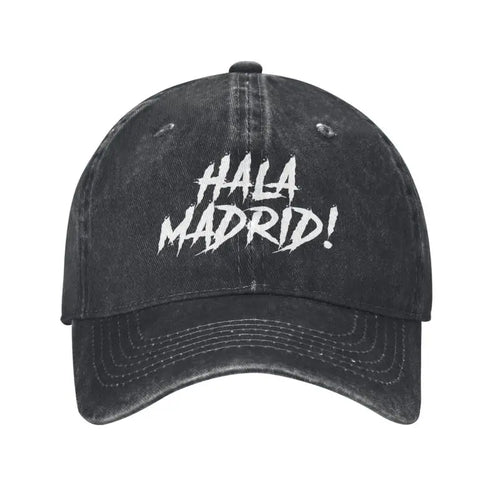 Hala Madrid Letters Print Cotton Denim Baseball Cap