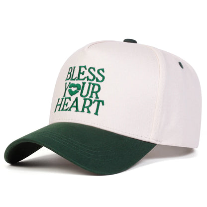 Unisex Bless Your Heart Letter Embroidery Baseball Caps Spring and Autumn